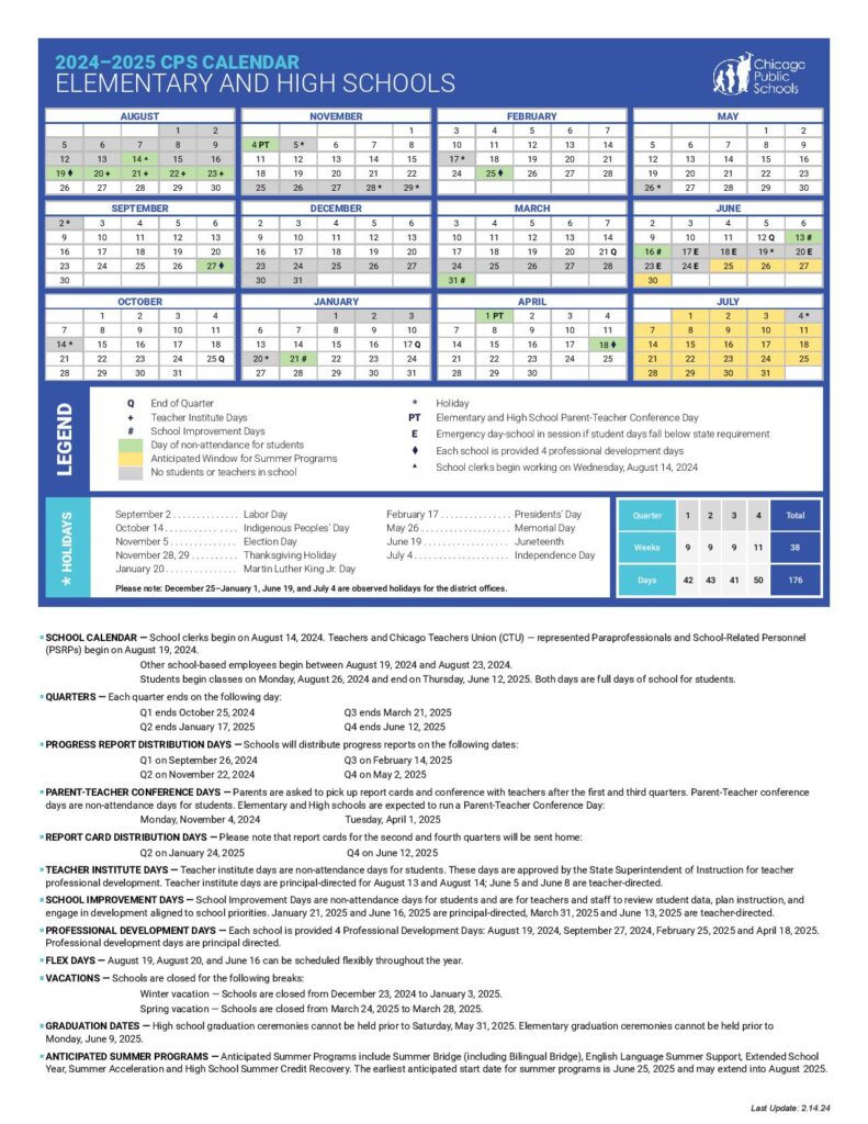 Chicago Public Schools Calendar