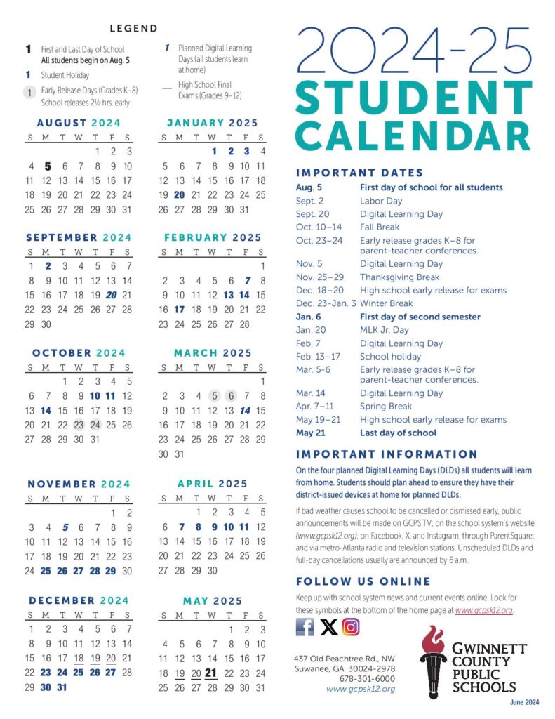 Gwinnett County Public Schools Calendar