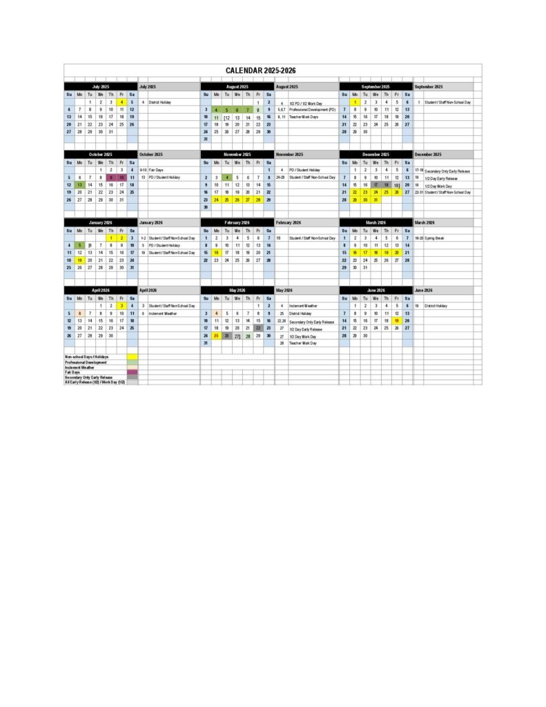 Dallas Independent School District Calendar