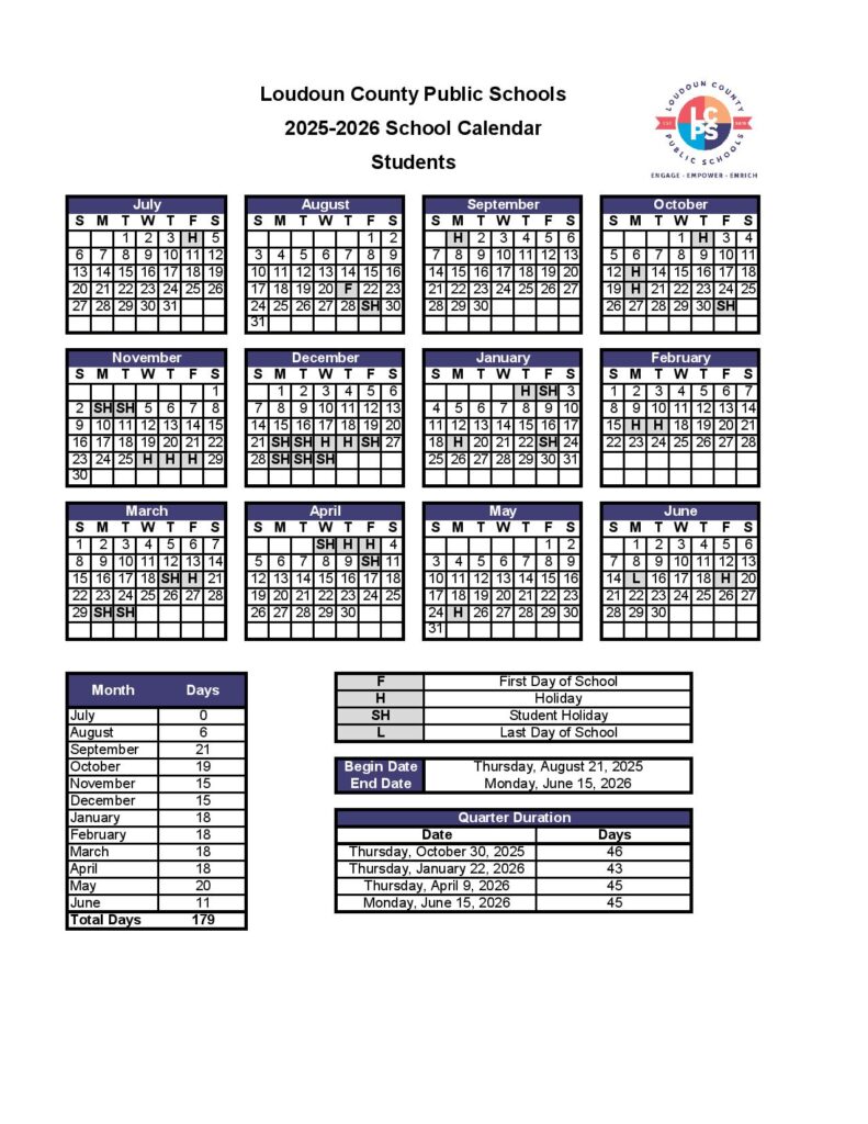 Loudoun County Public Schools Calendar