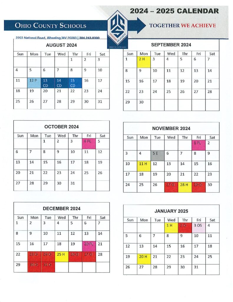 Ohio County Schools Calendar