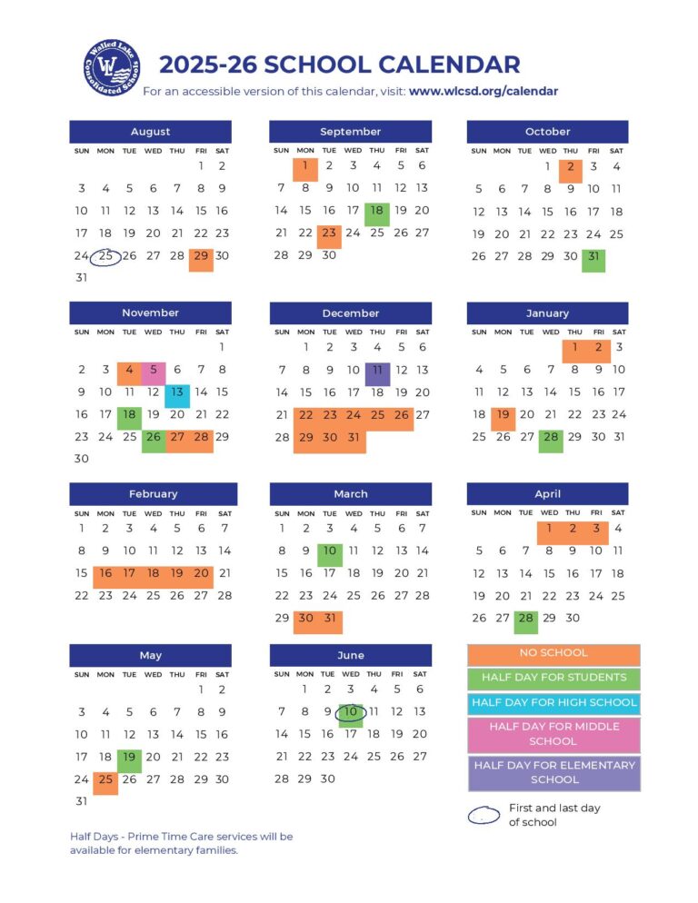 Walled Lake Schools Calendar 2025 2026 Download Now