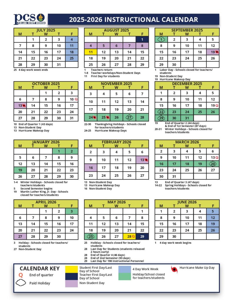 Pinellas County Schools Calendar 2025-2026